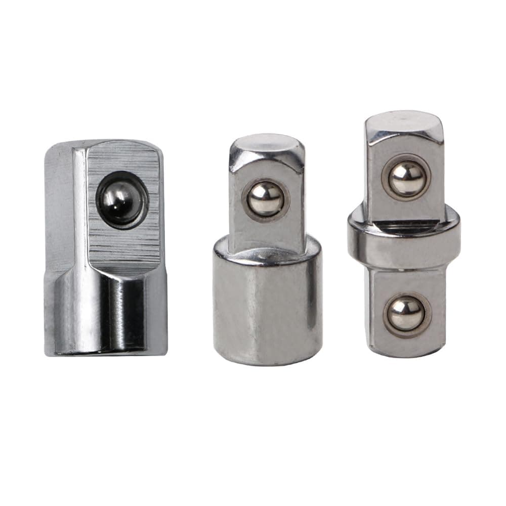 TorSor 3 Pack Impact Socket Adapter Set Joint Chrome 38 Coupler 38 to 14 12 to 14 Extension Converter Reducer for Wrench Ratchet Driver Bit Drill Car Maintenance Construction Work