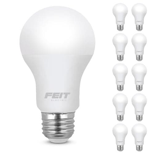 Feit Electric A19 LED Light Bulb 60W Equivalent E26 Medium Base 800 Lumen 3500K Neutral White Light IndoorOutdoor GeneralPurpose Light Bulbs 11000Hour Lifetime A80083510KLED10 10 Pack