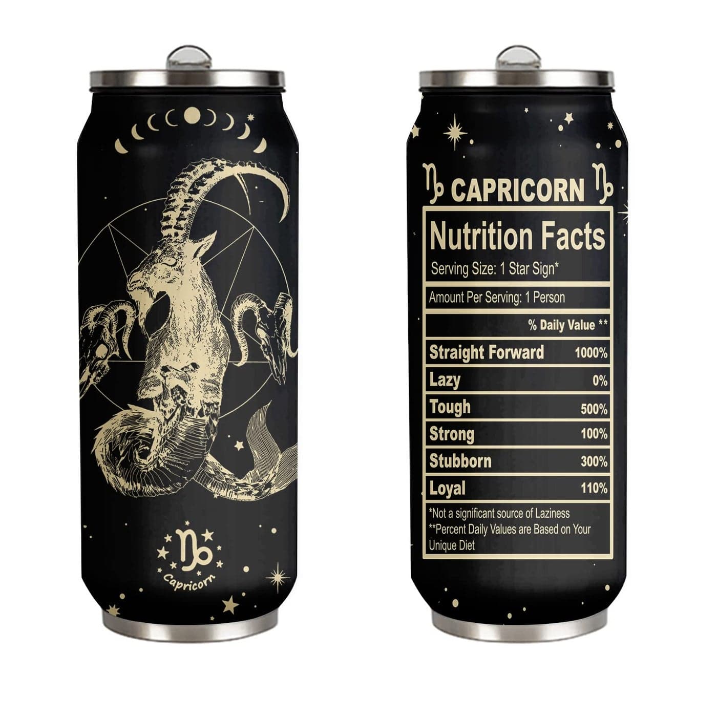 tatamonkey Capricorn Constellation Tumbler Zodiac Mens Womens Stainless Steel Tumblers Astrology Fans Birthday Gifts Coffee Sublimation Mugs Car Cup 17 OZ