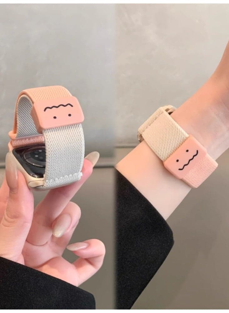 Suitable for Apple Watch 49MM 【Ultra】 Strap Starlight Color Pinduoduo Girl Pink Graffiti Flat Magnetic