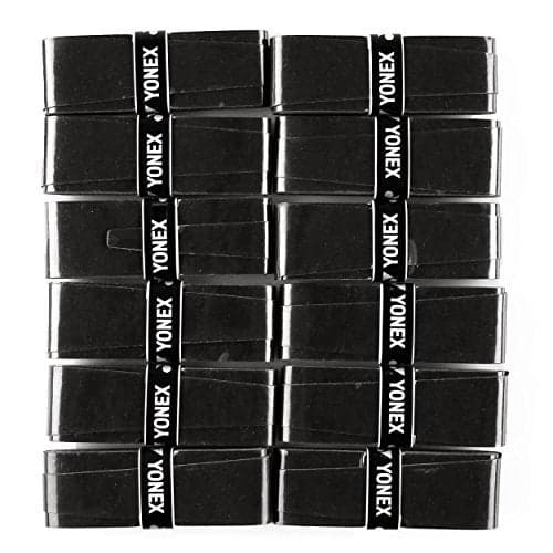 YONEX Overgrip Super GRAP 12er Tennis Racket Grip, Black, Standard Size
