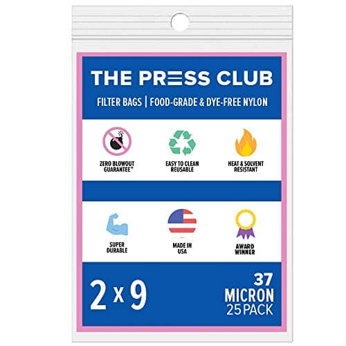 The Press Club 37 Micron 2" x 9" Premium Nylon Tea Filter Bags 25 Pack