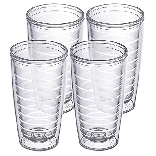 Homestead Choice 16oz Insulated Tumblers Plastic Keeps Drinks Cold & Hot, 4pack Double Walled Clear Insulated Drinking Glasses Cup, BPA-Free, Dishwasher Safe Reusable, Camping, Travel, Kitchen, Party