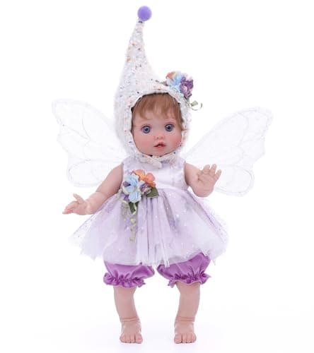 Cloveray Baby Doll 18 Inch Reborn Baby Dolls Realistic Lifelike Lavender Fairy Newborn Girl Doll Real Life Baby Dolls with Accessories Gift for 3 Year Old Girls Pretend Play Collection