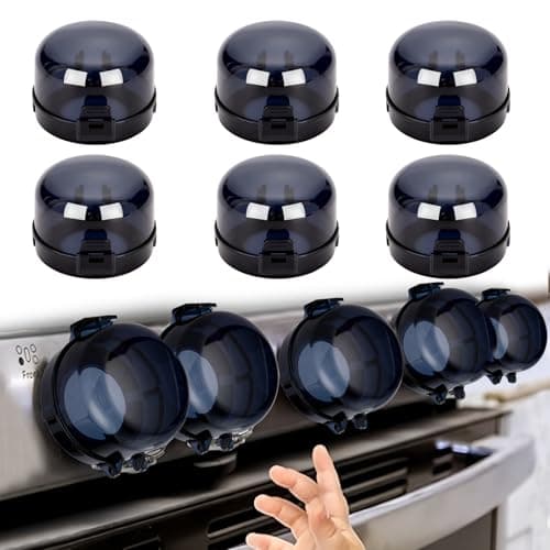 Stove Knob Safety Covers 6 Pack Heat Resistant Gas Stove Knob Locks Covers Oven Knob Covers for Child Safety Stove Handle Gas Burner Covers for Kids Pets Baby Child Proof Stove Knob Safety Cover