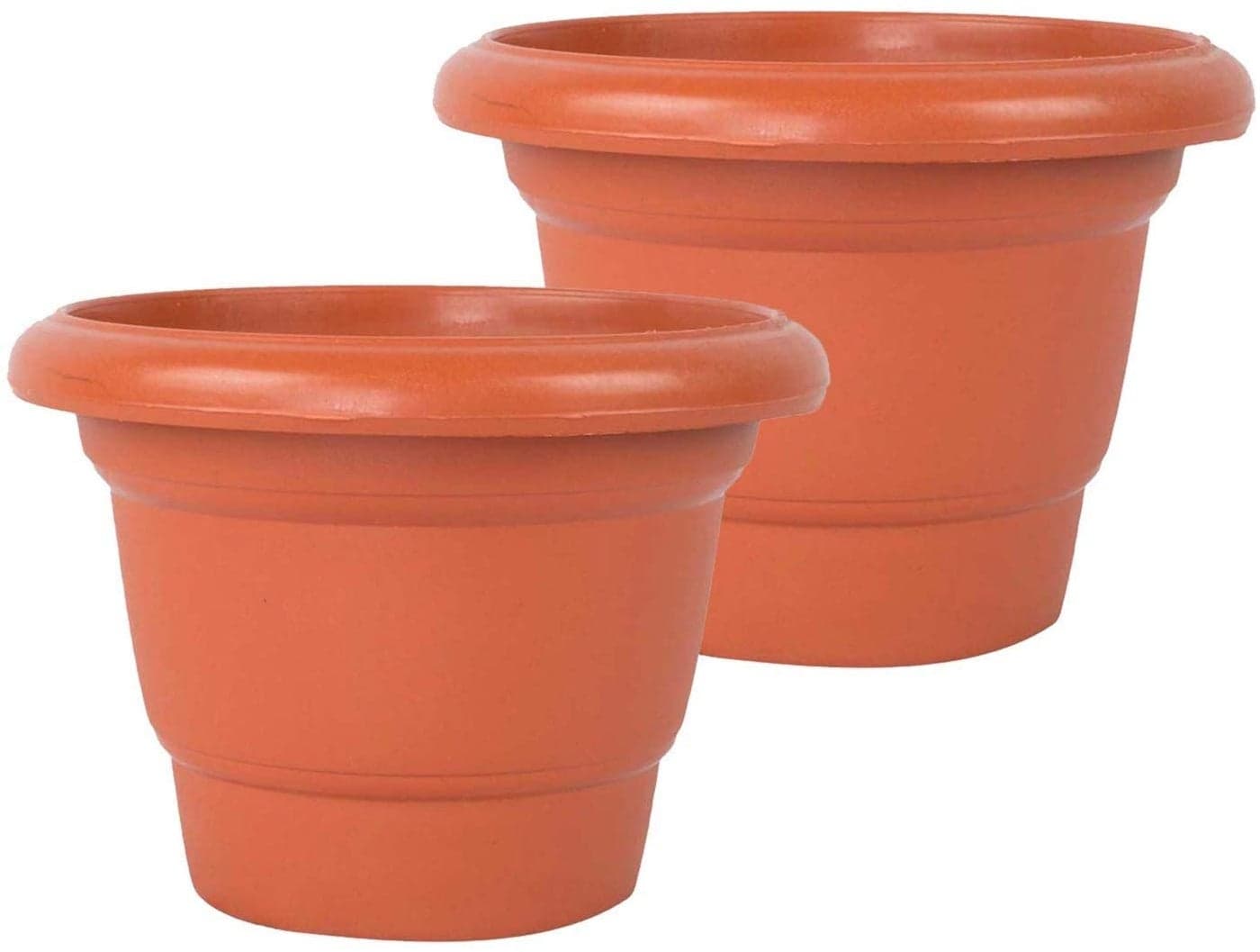 JRM Plastic Pot, Brown, 20x17 cm, 2 Pc