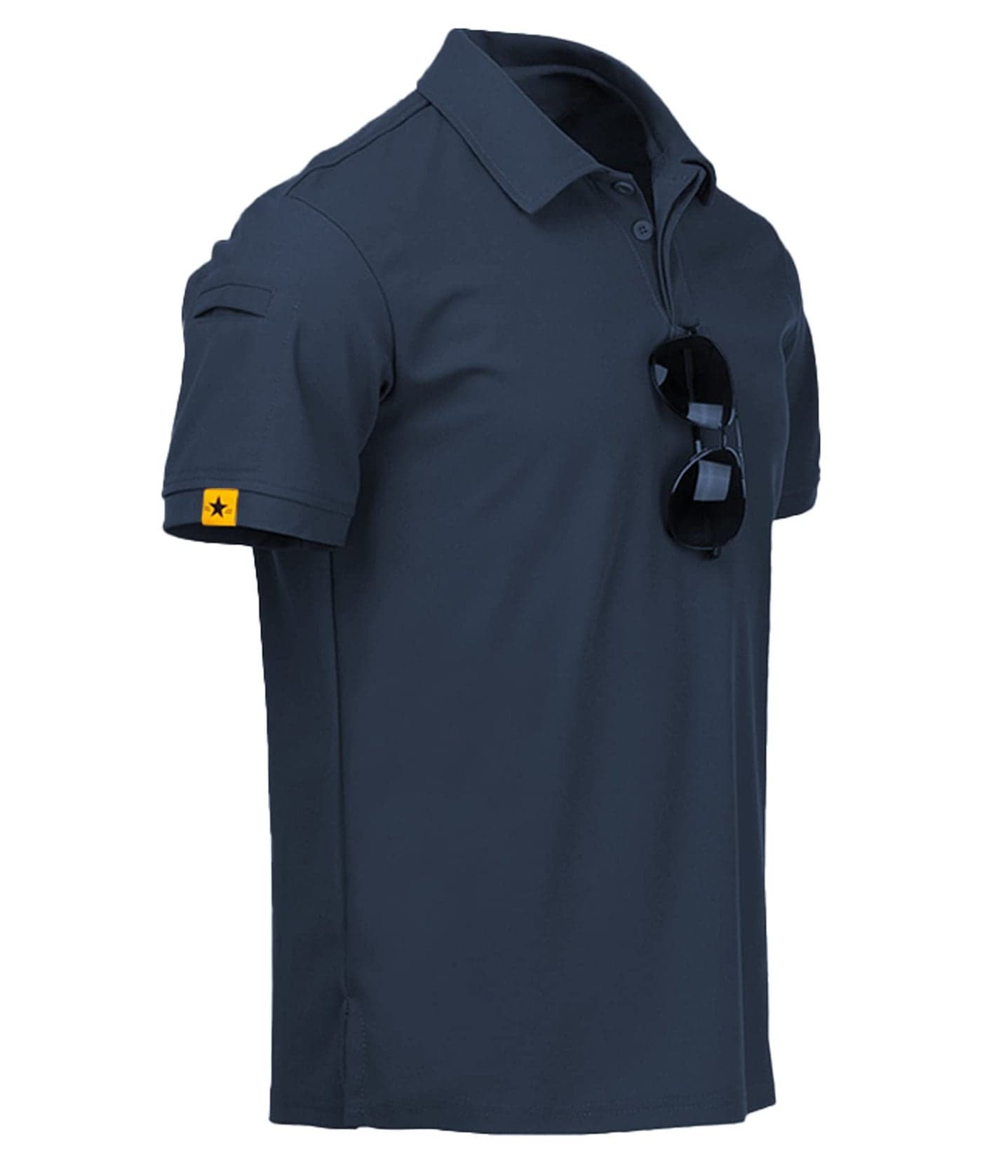 ZITY Mens Polo Shirt Short Sleeve Sports Tactical T-Shirt Athletic Golf Polos Daily Casual Stylish Collared Shirts for Men Navy Medium