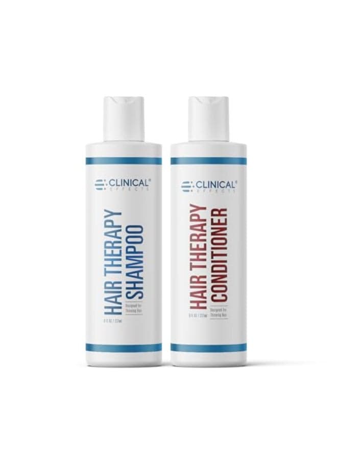 Clinical Effects Hair Therapy Shampoo and Conditioner Set Hair Growth Shampoo and Conditioner for Thinning Hair Biotin Saw Palmetto and DHT Blocking Ingredients USA Made 2 Bottles 8 fl oz