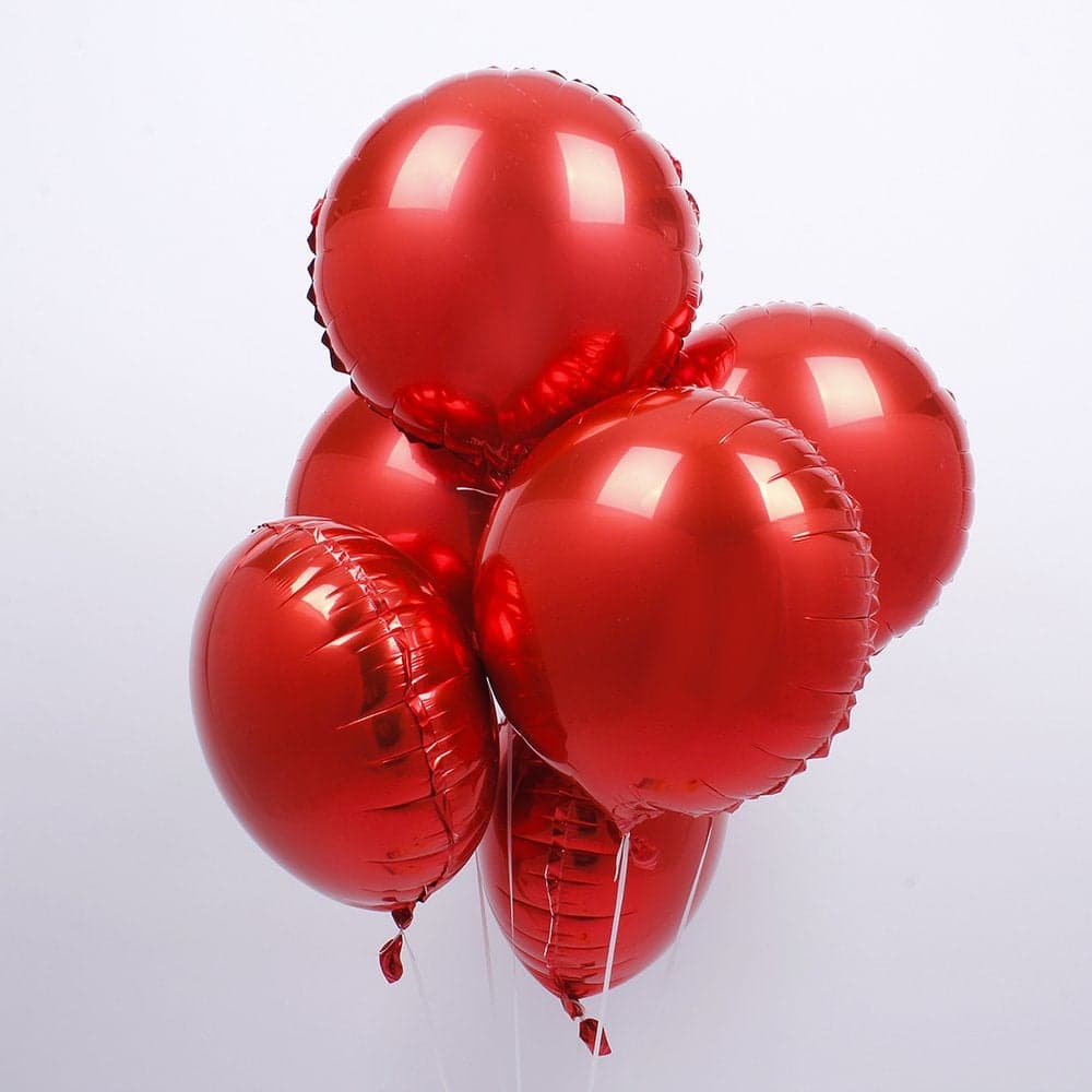18 Red Round Shaped Foil Balloons Mylar Helium Balloons for Birthday Party Wedding Baby Shower Decorations Pack of 20