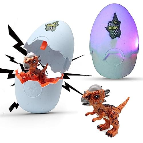 Wekity Hatching Eggs Dinosaur ToysDinosaur EggsLED Light and SoundCreative Educational Toy Party Favor Easter Birthday Gift for Kid Ceratosauru