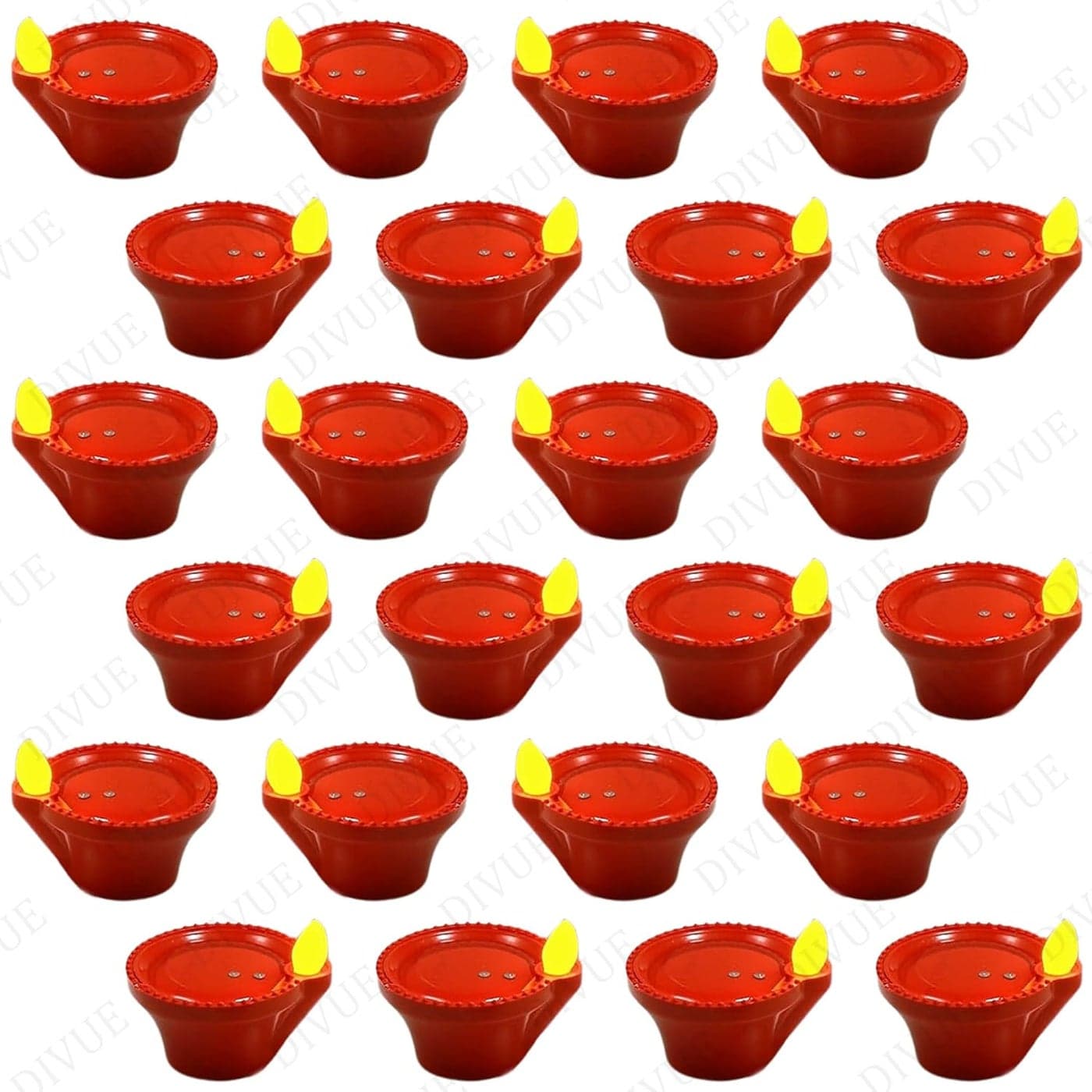 VAIDUE Water Sensor Diya Lights Electric Flameless Smokeless 24 PCS Diya EcoFriendly Led Diyas Candle EDiya Warm Ambient Lights for Home Decor Diwali New Year Festival Decoration24 Red Diyas