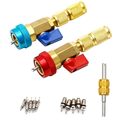 Hoypeyfiy R134A Valve Core Quick Remover Installer 2 Pack High Low Pressure Valve Core Remover Tool Kit for R13A R12 Refrigerant Air Conditioner System