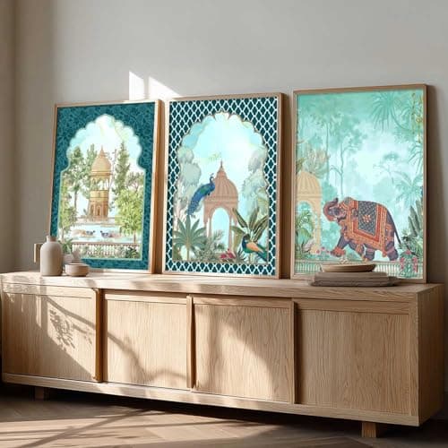 kotart Indian Traditional Wall Art Home Decoration Madhubani Painting Vastu Peacock For Living Room Bed Room Hotel Wall Decor Digital Reprint Set of 3 (13X17 inch)