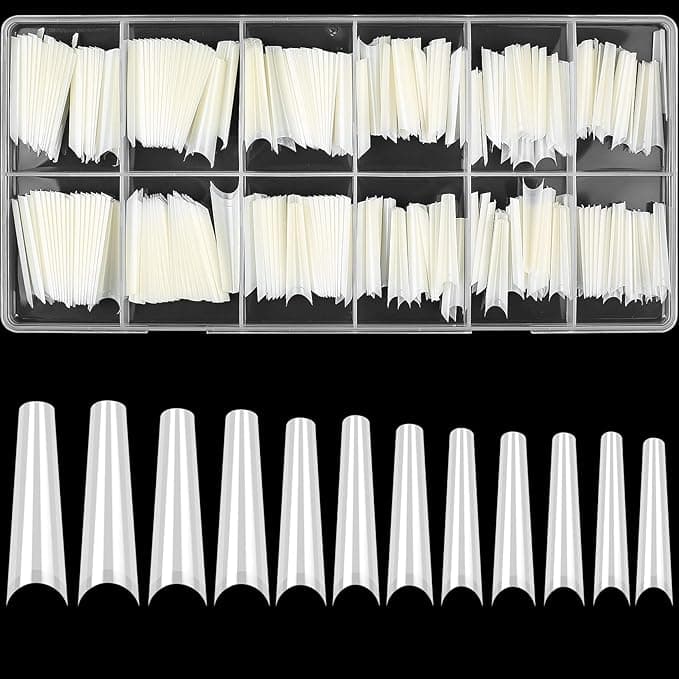 woshilaoDS 240 Pcs Clear Acrylic Nail Tips Extra Long Full Cover False Artificial Nail Tips Press On Nails Ballerina French Fake Nails for Manicure Salon Clear