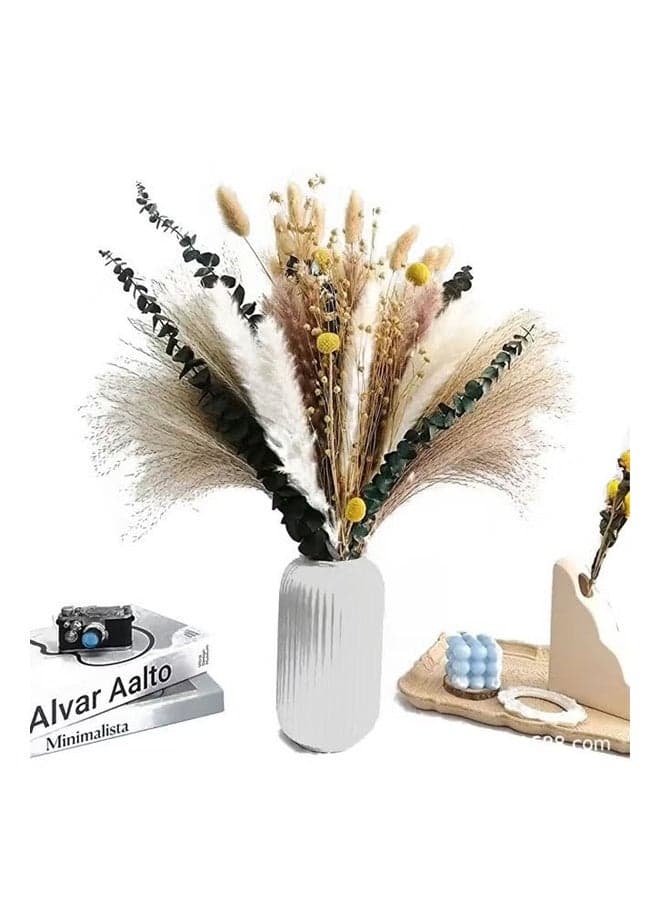 Natural Dried Pampas Grass for Flower Arrangements Home Decor White reed 15+ original reed 15+ whisk 30+ wheat 10+ original rabbit 10+ golden ball 5+ eucalyptus 5+ acacia beans 10