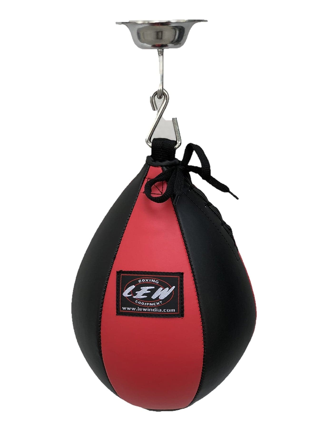LEW Red/Black Durahide Leather Speed Bag with Swivel