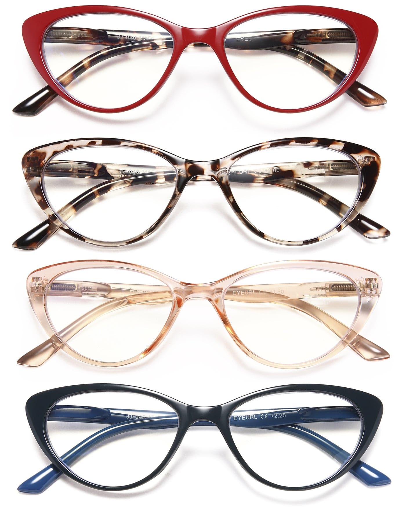 EYEURL 4Pack Cat Eye Reading Glasses for Women Blue Light Blocking Readers with Spring HingesAntiGlareUV Rays Reading Glasses15