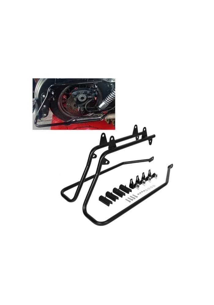 ECOTRIC Saddle Bag Conversion Brackets Support Guard Compatible with Harley Softail 19842017 Heritage Springer Fatboy FLSTF FLSTS Bad Boy FXSTSB EFI FLSTFI Except for Deuce Models Black