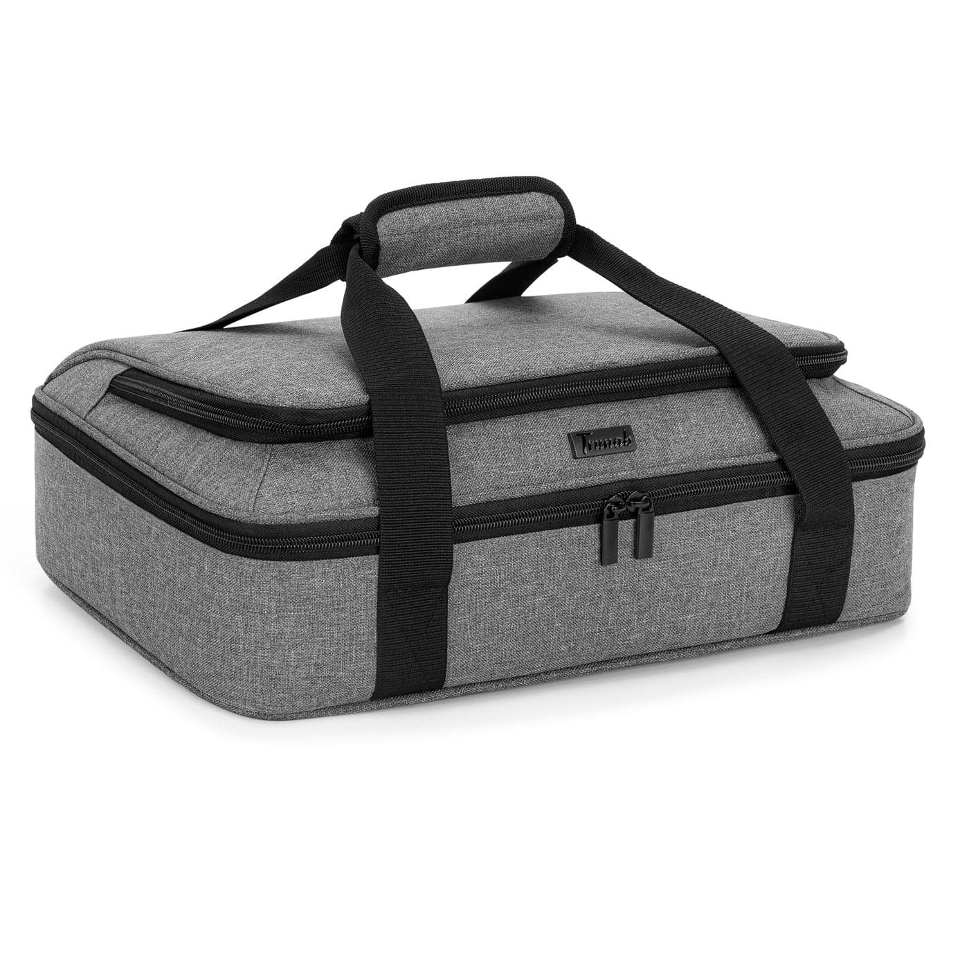 Trunab Casserole Carrier for Hot or Cold Food Insulated Casserole Dish Carrier Thermal Tote Bag for Picnic Fits 913 Baking Dish Grey Light Grey 16114 inches