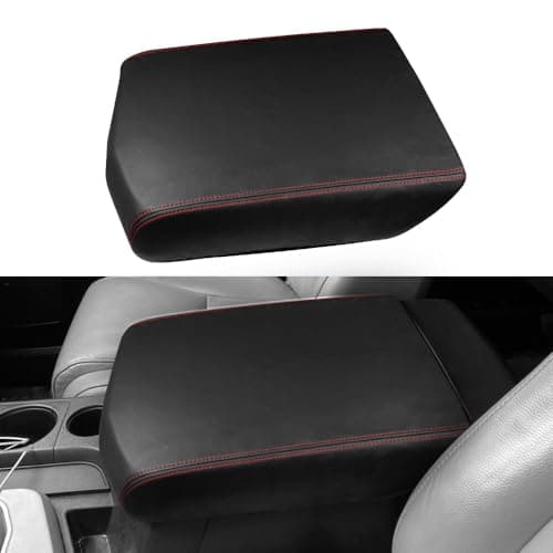 DEYTOP Center Console Cover for Toyota Tundra 20072013 Accessories Car Armrest Cover for Toyota Sequoia 20082022 Accessories AntiScratch Armrest Protector Black with Red Stitches 20072013