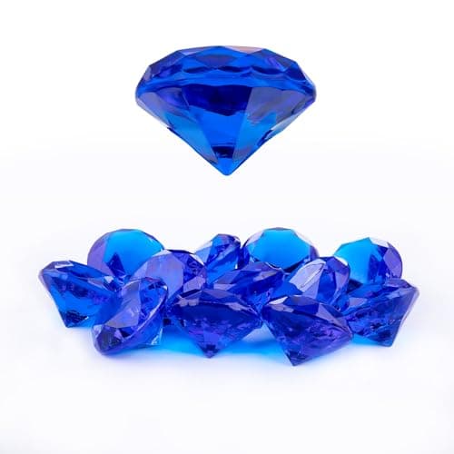Niceup 26PCS Navy Blue Fake Diamonds Big Gem Toys 15in Pool Diving Gems Acrylic Plastic Gemstones for Kids Party Dcor Jewels Treasure Hunt Hiding Sensory Bin Filler Toys Craft Supplies
