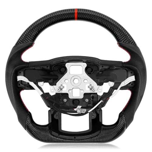 VOONKE Real Carbon Fiber Steering Wheel for Ford F150 Raptor 20152020 with Paddle Shifters Holes with Heating Dshaped Nappa Perforated Leather Flatbottom Steering Wheel