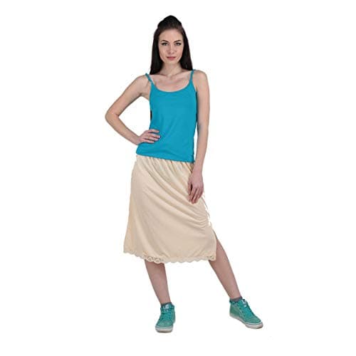 Splash Cotton Rich Regular Skirt Slip for Women - Knee Length Skin