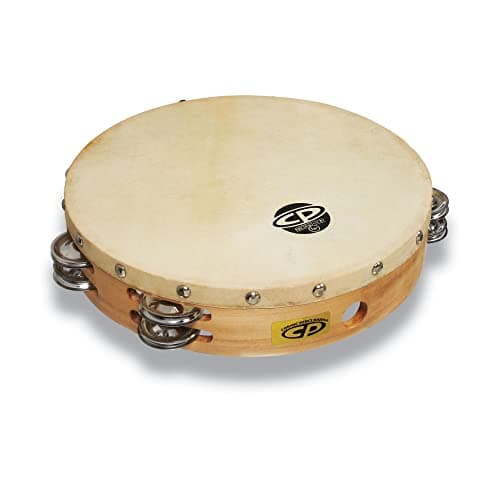 CP380 10" Wood Tambourine, Headed, Double Row Jingles