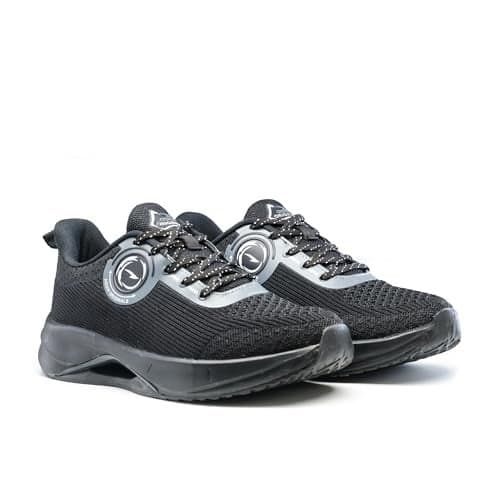 ASIAN Men POWERPLAY-21 Running and Casual wear Running Shoes with Laces, Lightweight and Comfortable Shoes with Upper Fabric and Phylon Sole for Men & Boys Full Black (FBLK) -UK 10