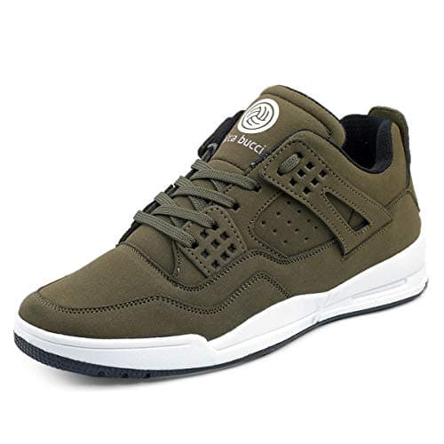 Bacca Bucci ® Men's Ultraforce Mid-top Athletic-Inspired Retro Fashion Casual/Outdoor Sneakers (Olive, Size UK6)