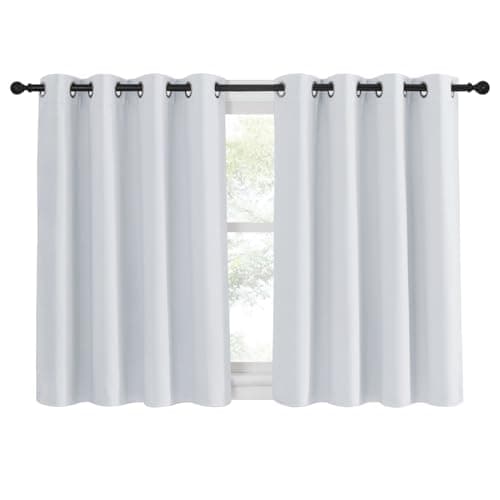 NICETOWN Room Darkening Curtain for Living Room Window Treatment Thermal Insulated Grommet Room Darkening PanelDrape for Bedroom 1 Panel 52 by 45 Greyish White