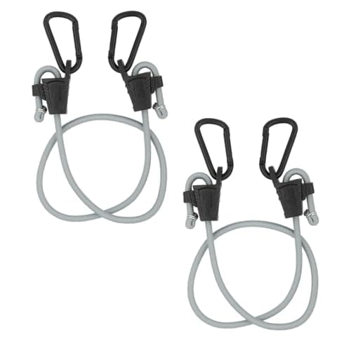 National Hardware N263081 Bungee Cords with Carabiner 2 Pack Tie Down Straps with Adjustable Length Useful as Car Hooks Truck Accessories and Garage Organization Black