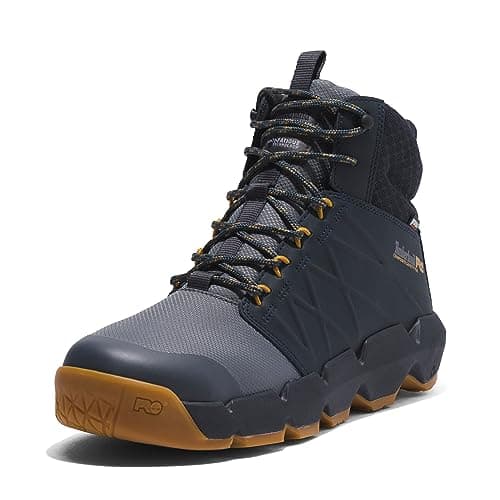 Timberland PRO Men's Morphix 6 Inch Composite Safety Toe Waterproof Industrial Casual Sneaker Boot, Grey/Navy-2024 New, 11.5 W
