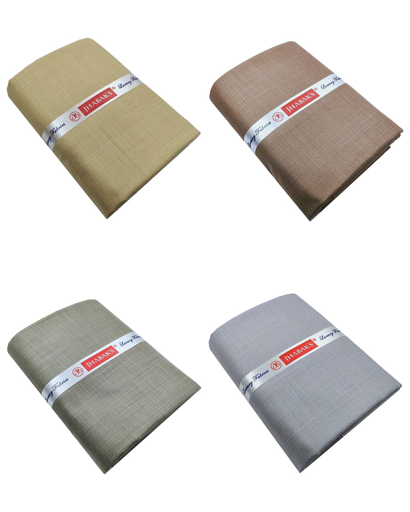 JHABAK'S Unstitched Cotton Blend Shirt Fabric for Men - 2.25m Shirt Material & 3m Kurta Piece - Formal/Casual Wear (Pack of 4)