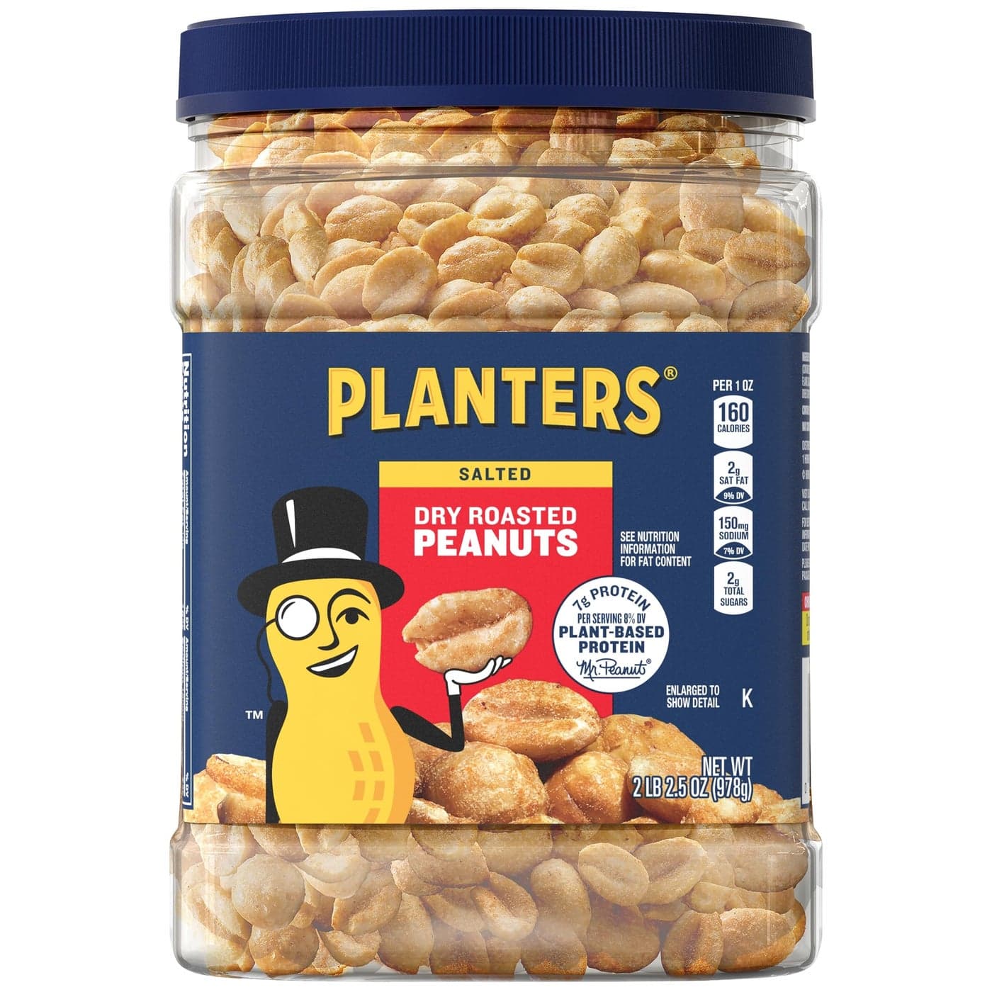 PLANTERS Dry Roasted Peanuts 345 oz Resealable Plastic Jars Pack of 6 Peanuts with Sea Salt Peanut Snacks Shareable Snacks Great School Snack or Work Snack Kosher