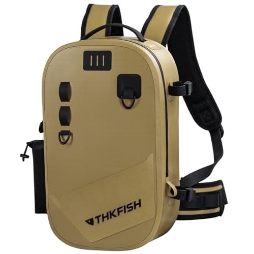 THKFISH IPX8 Waterproof Fishing Backpack with Rod Holder Lightweight Fishing Sling Bag Move Freely Fish Gifts for Men