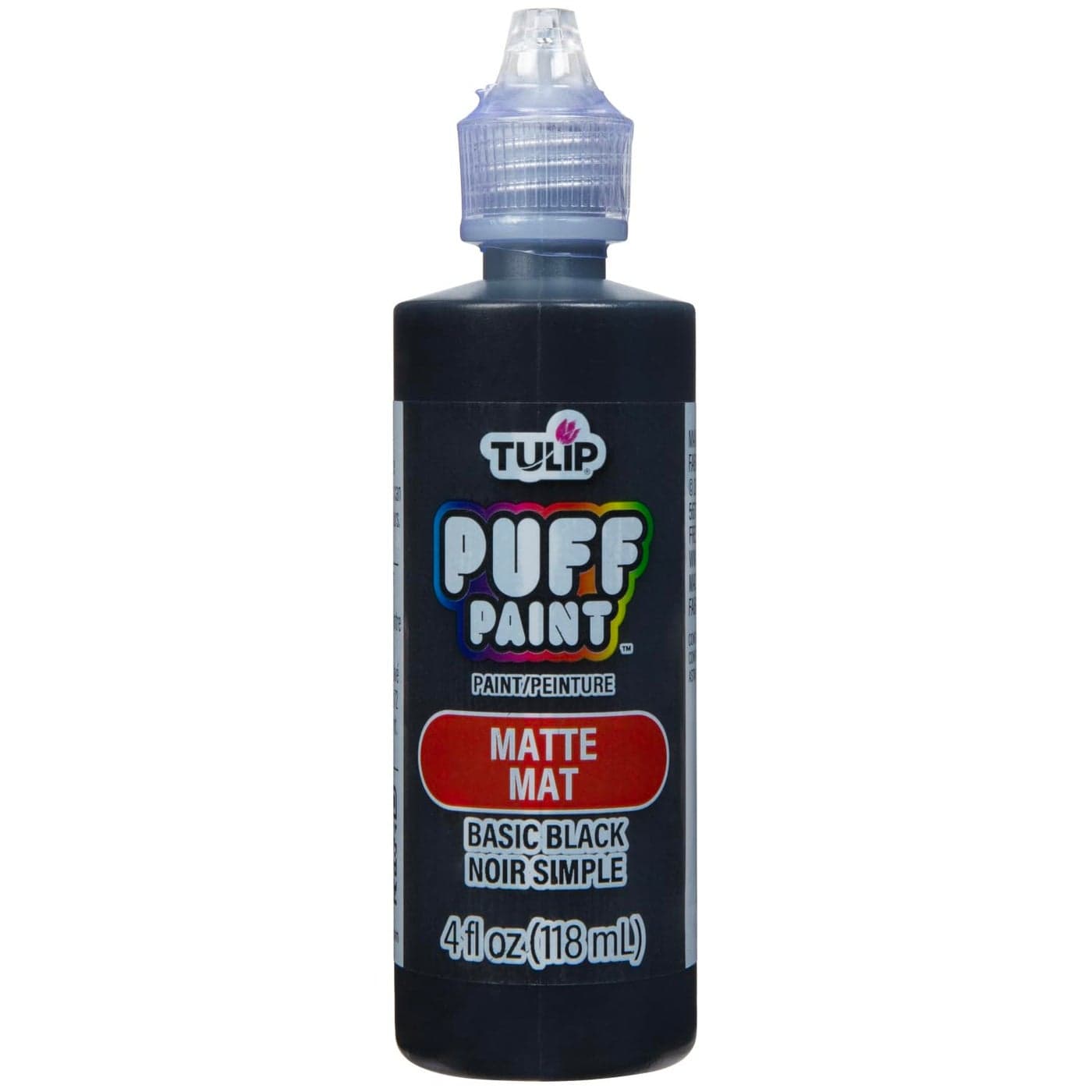 Tulip Puff Fabric Paint Matte Finish Permanent Craft Paint for Clothes DIY Projects Notoxic 4 fl oz Basic Black