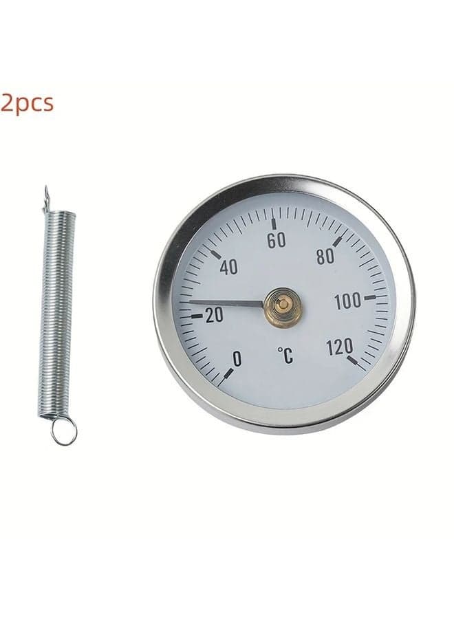 2pcs Stainless Steel Dual Scale Kitchen BBQ Thermometer 0C to 120F Easy Read Dial