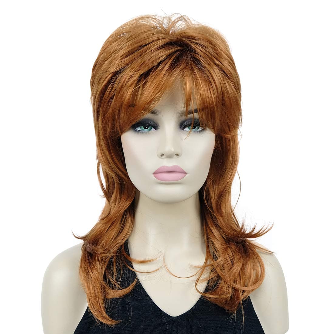 Lydell Long Soft Shaggy Layered Classic Cap Full Synthetic Wig Wigs 130A Fox Red