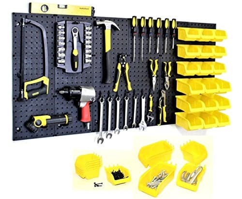 WallPeg 24 x 48 Pegboard Wall Organizer Kit PK312B Peg Board Organizer Accessories for Garage pegboard Storage Tool Craft Organization with Pegboard Hooks and Peg Board Bins