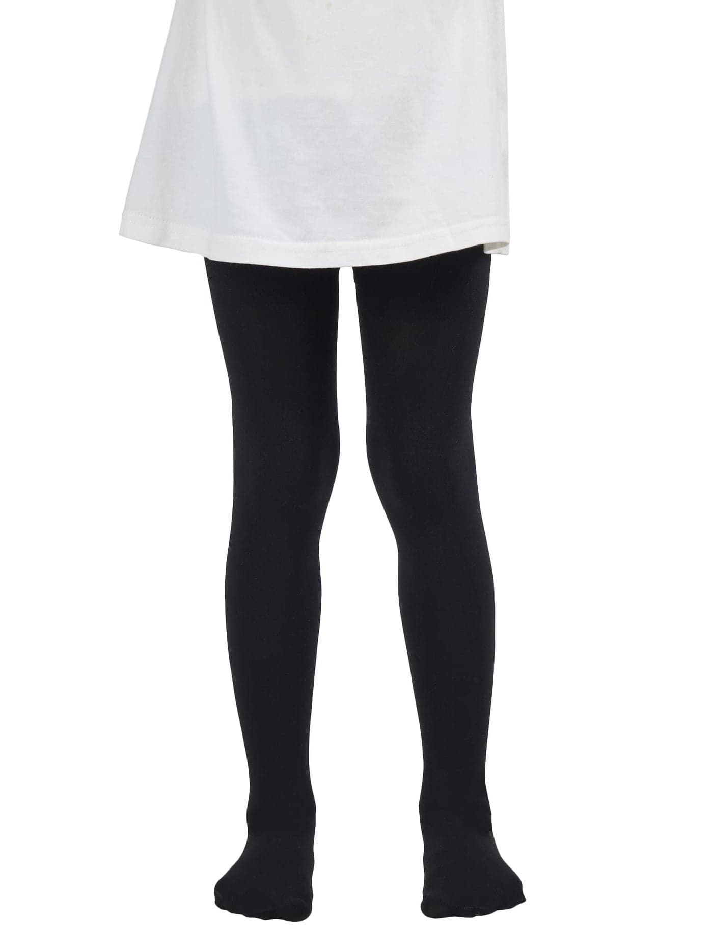 N2S NEXT2SKIN Girl's Spandex Stretch Fit Tights Pantyhose Stockings with Super Stretch Waistband(Black, 7-10 Years)