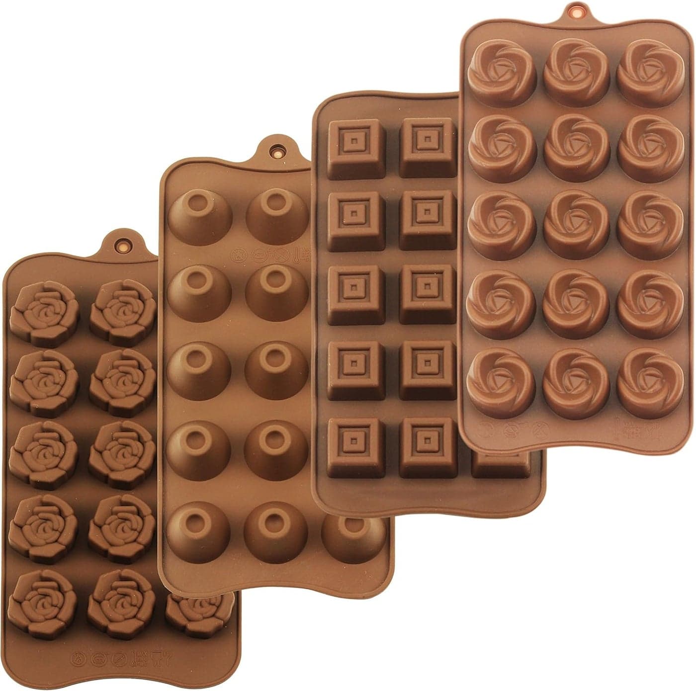 homEdge Truffle Mold Set of 4 Packs Food Grade NonStick Silicone Jelly Chocolate Candy Ice Molds