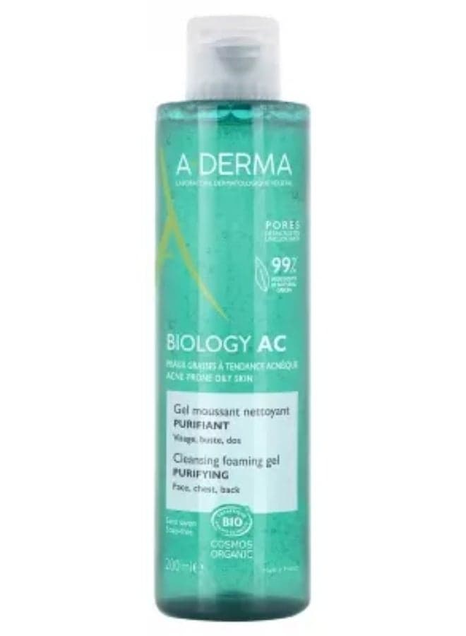A-DERMA Biology AC Cleansing Foaming Gel Purifying Organic 200ml