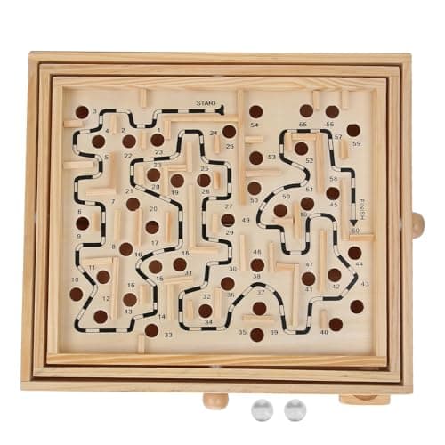 Fayelume Labyrinth Board Game Wooden Balance Board Maze Wooden Games Labyrinth with 60 Waypoints for Elderly and Adult 325 x 285 x 8cm128 x 112 x 31in