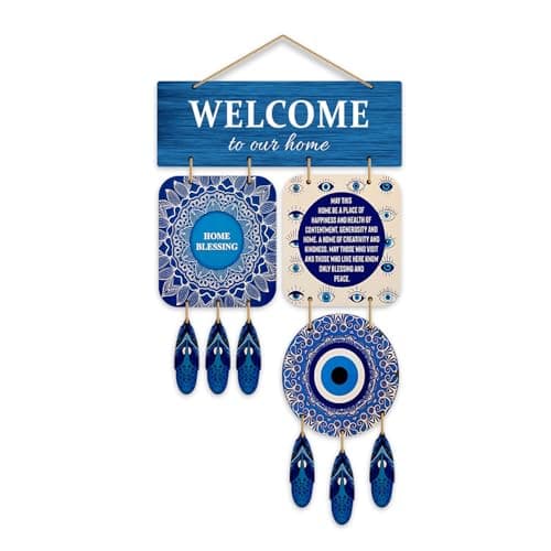 Kaameri Bazaar Evil Eye Hanging for Home Entrance, Wall Hanging for Entrance Door and Living Room, Nazar Battu for Home Entrance, Indoor Decorative Accent, Evil Eye Hanging for Cars Inside
