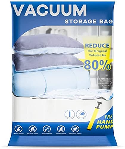 UOUNE Vacuum Storage Bags 4Pack Large 80 x 60 cm Reusable Space Saver Bags Vacuum Compression Zipper Storage Bags with Airtight Valve and Hand PumpWork with Vacuum Cleaner