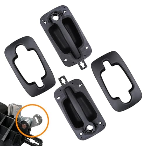 APPERFiT Exterior Door Handle with Bezel Cover Textured Black 7605107 7605108 7605535 Compatible with International Trucks ProStar 4100 4200 4400 7300 7400 7500 7600 7700 8500 8600