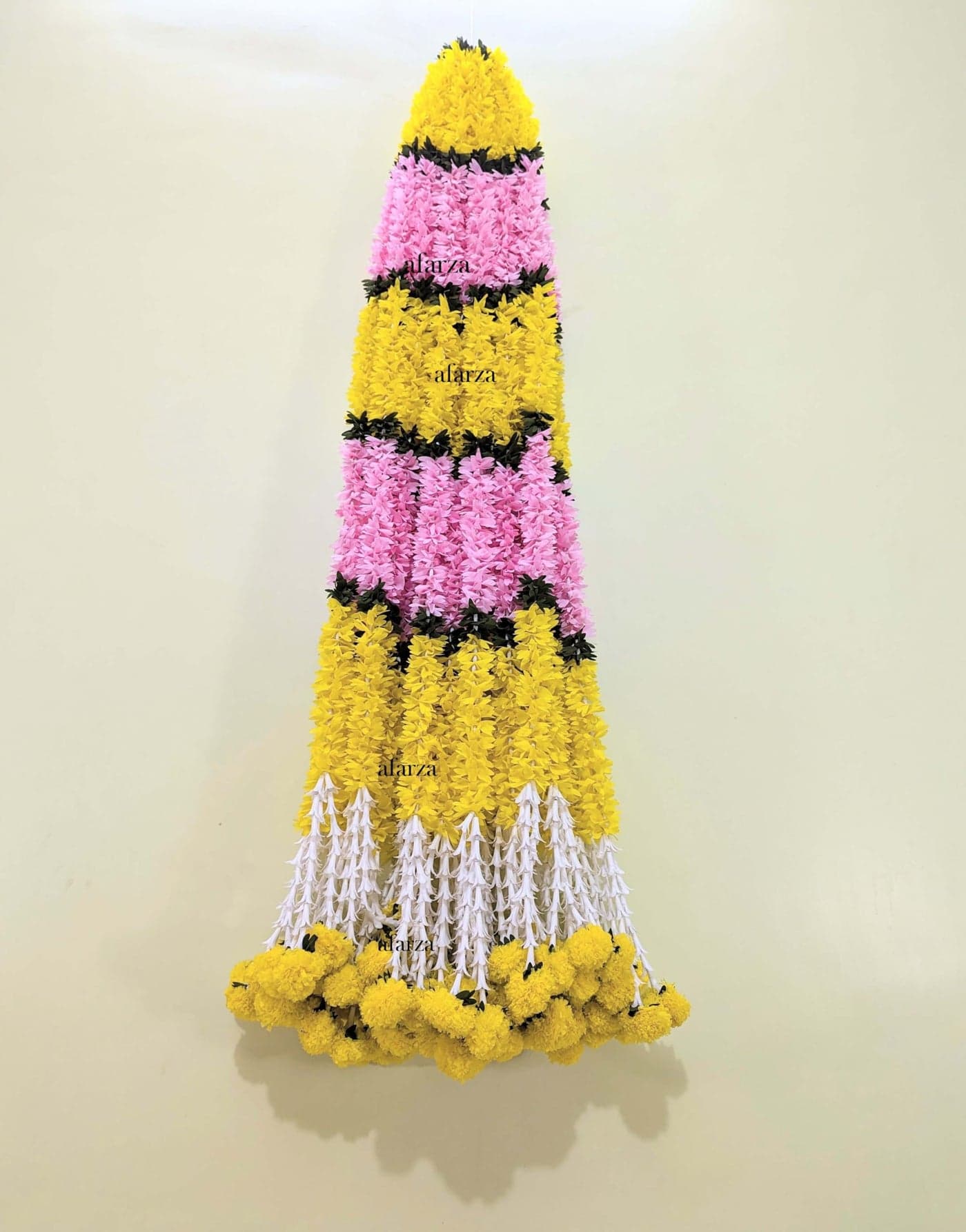AFARZA; CHOICE GOOD FEEL GOOD Artificial Flower Garland Toran For Door Entrance Home Decoration Hanging 4Pieces 5Ft (Yellow Baby Pink, 152.4 Cm)