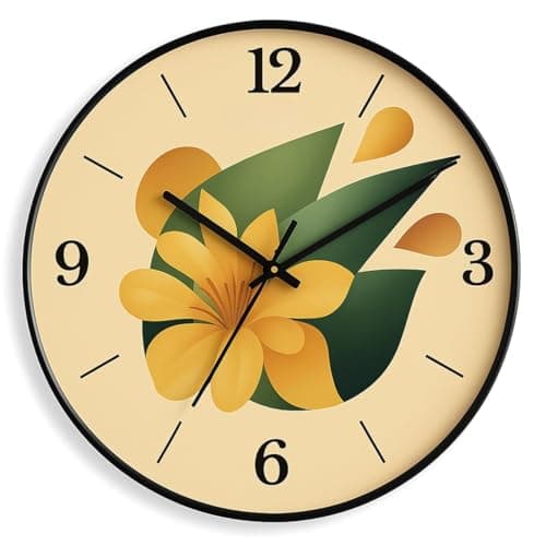 TEKCOOL Wall Clock 12" Silent Quartz Decorative Wall Clock Non-Ticking Classic Digital Clock Battery Operated Round Easy to Read Handheld Complete Home/Kitchen/Bedroom(408).