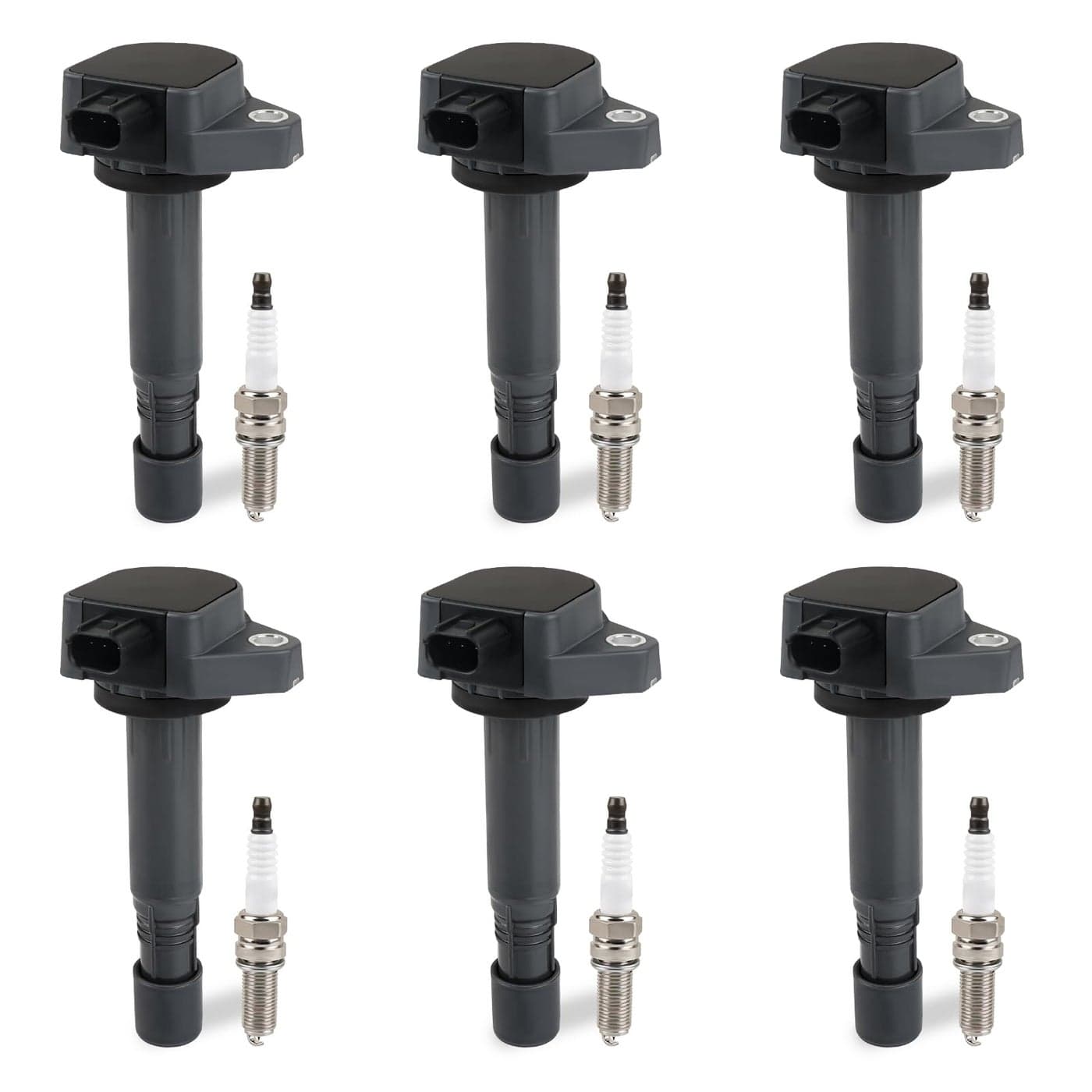 JDMON Ignition Coils Pack and Spark Plug Compatible with Acura MDX RDX ZDX Honda Pilot Ridgeline 35L 37L 2009 2010 2011 2012 2013 2014 2015 Replacement for UF624 30520RN0A01